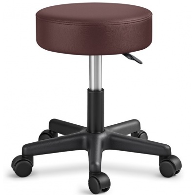 Foto van TRESKO® Draaibare werkkruk met wielen, hoogte verstelbaar, 10 cm kussen, 8 kleuren (bruin)