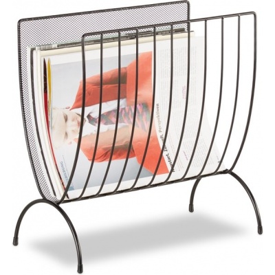 Foto van Zwart metalen tijdschriftenrek - 35 x 34 x 18 cm