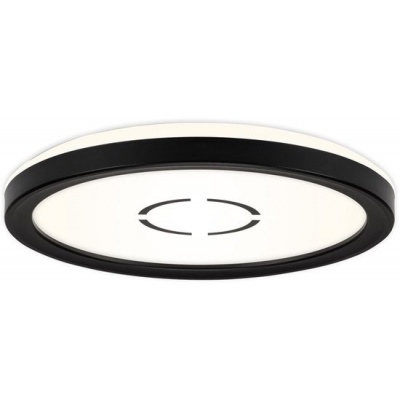 Foto van BRILONER - LED Plafondlamp met backlight decoratie 12W 4000K Ø 19cm wit-zwart kunststof