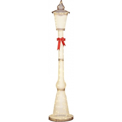 Foto van Outsunny Verlichte Kerstdecoratie Staal en Polyester 44x44x215 cm Rood en Bruin