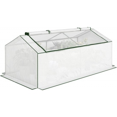 Foto van Outsunny Kas van Metaal, PE - 180L x 90B x 70H cm - Wit