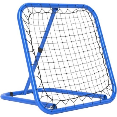 Foto van HOMCOM Voetbal Rebounder - PE, Metaal - 78L x 84B x 65-78H cm - Blauw