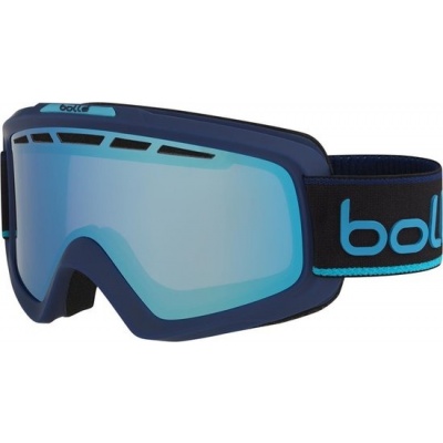 Foto van Bollé Nova II Unisex Skibril - Mat Navy & Neon Blauw Aurora - Lens Cat. 2