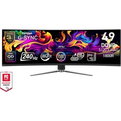 Foto van MSI MPG 491CQPX QD-OLED - QD-OLED Curved Ultrawide Gaming Monitor - 240 Hz - 0,03 ms - USB-C PD 98W