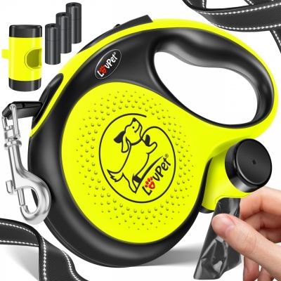 Foto van Lovpet® Hondenrollijn, 8 m, hondenriem voor kleine en grote honden, 50 kg, uittrekbare lijn, ergonom
