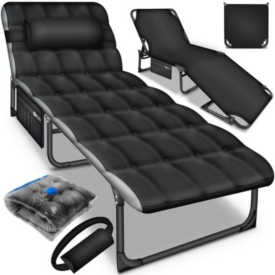 Foto van Tillvex® Campingbed, opvouwbaar met nekkussen, tot 280 kg, voor binnen en buiten.