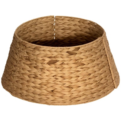 Foto van HOMCOM Kerstboomrok Ø 60 cm van waterhyacint, kerstboommand voor feest en kerst, natuurlijk