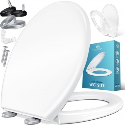 Foto van KESSER® WC bril met Soft Close Deksel - Toiletbril met Duroplast en Quick-Release-functie - Wit / O-