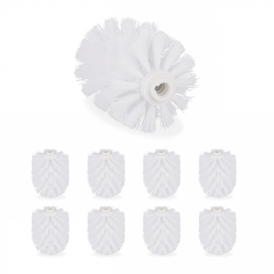 Foto van Relaxdays toiletborstelkoppen set van 9, kunststof, 12 mm schroefdraad, D: 8 cm, wit