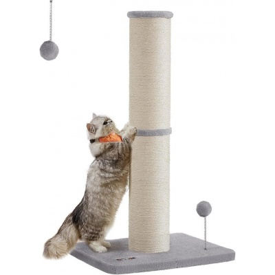 Foto van 85 cm hoge krabpaal met 13 cm dikke stam voor middelgrote en grote katten - duifgrijs