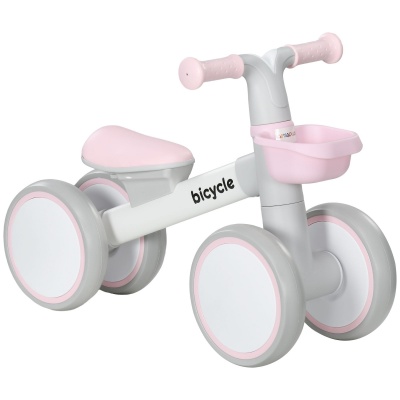 Foto van AIYAPLAY Loopfiets voor kinderen 12-36 maanden, met verstelbare zitting en mand, roze