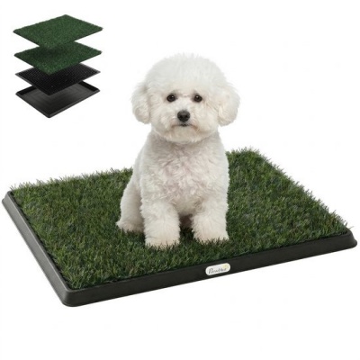 Foto van PawHut Honden Toilet - Kunststof - 63 x 50,5 x 3,5 cm - Zwart