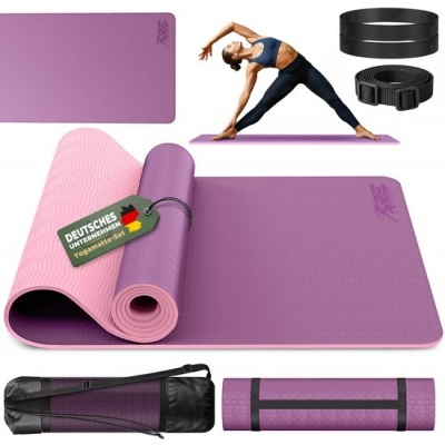 Foto van RE:Sport Yogamat, ftalaatvrij, antislip, 183 x 61 x 0,6 cm, met draagriem