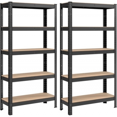Foto van SONGMICS Stalen rek 75 cm breed, 5-laags, anti-roest, 650 kg laadcapaciteit, eenvoudig te monteren
