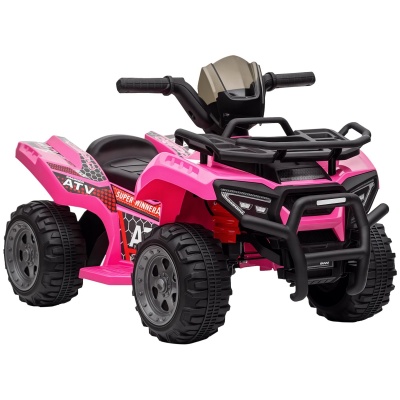 Foto van HOMCOM mini elektrische quad voor kinderen 18-36 maanden - roze kinder ATV met LED koplamp