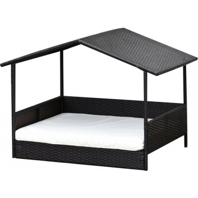 Foto van PawHut - Hondenbed met dak - Antislip en stevig - Gevoerd kussen