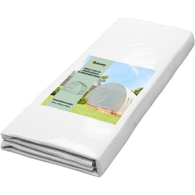 Foto van Outsunny Kweekkas Bedekking-PE-400L x 300B x 200H cm-Wit