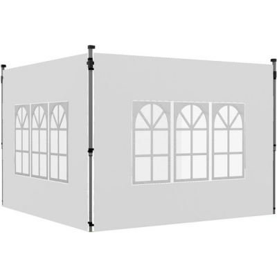 Foto van Outsunny Zijpanelen voor Paviljoen Oxford, Kunststof, 295B x 195H cm, Wit