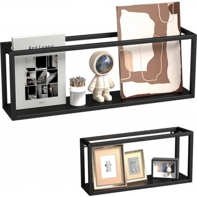 Foto van Homcom Opbergplank - Staal - 60L x 12B x 21H cm - Zwart