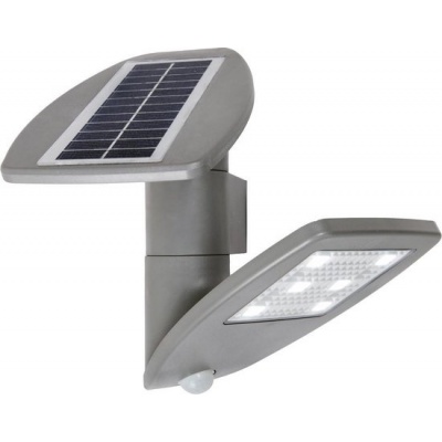 Foto van LUTEC Zeta - Solar Wandlamp met Sensor - LED - Grijs