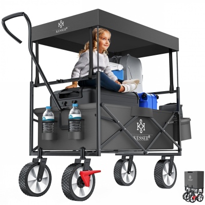Foto van Kesser® Bolderkar, opvouwbaar, met dak, transportkar, gereedschapswagen, inclusief 2 meshzakken en e