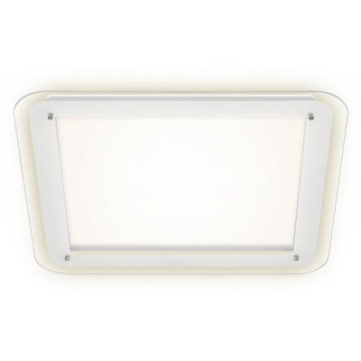 Foto van Witte plafondlamp met hoekige achtergrondverlichting, 1x LED 22W 900Lm 4000K, 52x2cm
