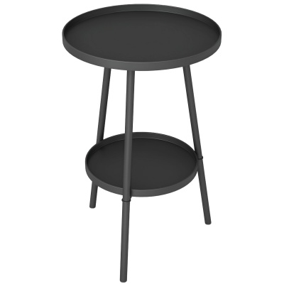 Foto van Outsunny Ronde Bijzettafel voor Buiten en Binnen, 30kg Draagkracht, Ø32 x 51H cm, Zwart