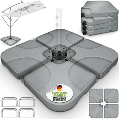 Foto van Tillvex® Parasolstandaard 60 liter / 80 kg, 4-delig, weerbestendig, vulbaar met water of zand