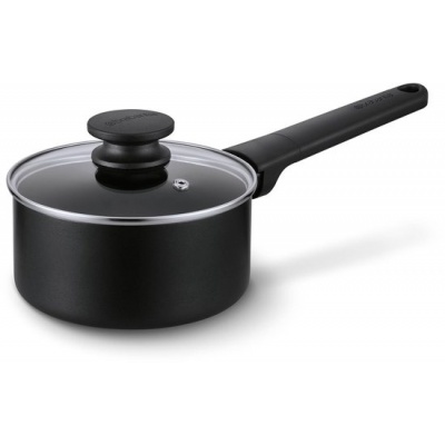Foto van Brabantia VANTA Steelpan met Deksel - Ø 16 cm - Keramische Antiaanbaklaag - Inductie Geschikt - Zwar