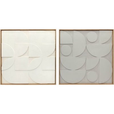 Foto van Homcom Houten Wanddecoratie - EVA, MDF - 80L x 3,5B x 80H cm - Wit