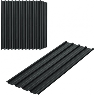 Foto van Outsunny Dakplaat Staal 129L x 45B cm Donkergrijs