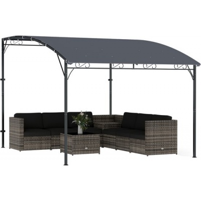 Foto van Outsunny Pergola Gazebo - Polyester, Metaal - 286L x 384B x 252H cm - Grijs
