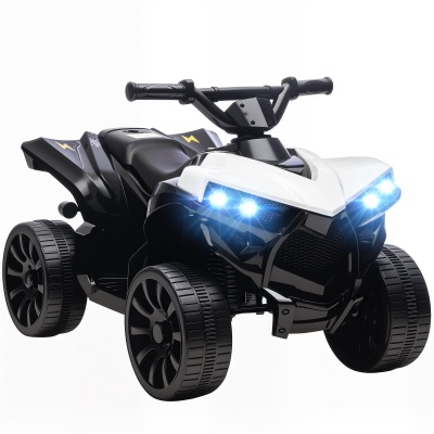 Foto van AIYAPLAY 6V elektrische quad voor kinderen met muziek en LED-koplampen, wit