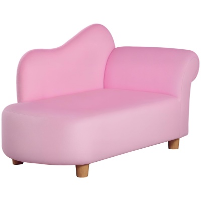 Foto van HOMCOM Mini Kinderbank Roze Babyfauteuil Sofa L80 x B40 x H49 cm