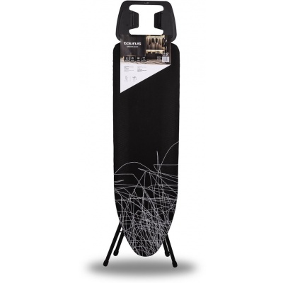 Foto van Taurus Argenta Zwarte Strijkplank - 110 x 32 cm - In hoogte verstelbaar - 100% Katoen - Stabiel