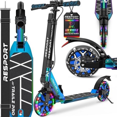Foto van RE:SPORT® Cityroller voor kinderen en volwassenen met LED-verlichting, bel en draagband