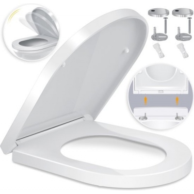 Foto van KESSER® WC-bril met Soft Close en Quick-Release - Duroplast - Wit / D-Vorm