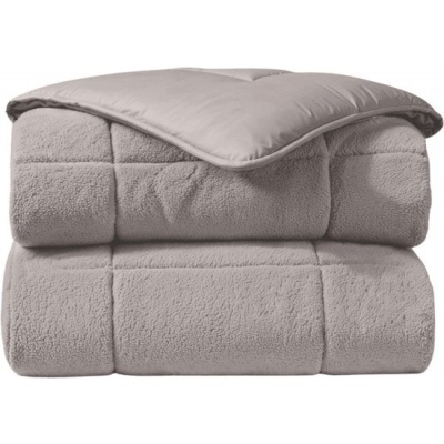 Foto van Zelesta® Teddybed Taupe 140x200 - Teddy Dekbedovertrek - Fluffy Dekbedovertrek