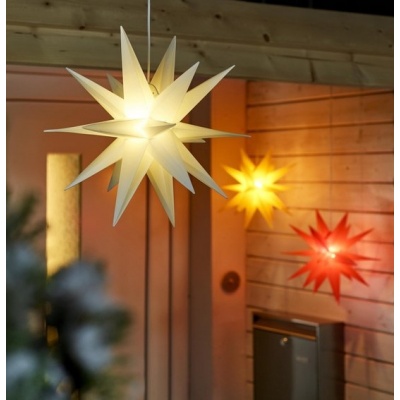 Foto van Star-Max LED kunststof kerstster 35 cm wit