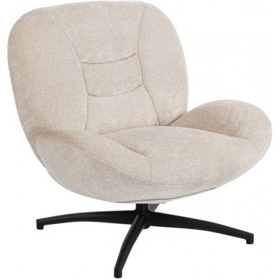 Foto van Homcom Accent Stoel - Polyester, Staal - 89L x 83B x 85H cm - Crèmewit