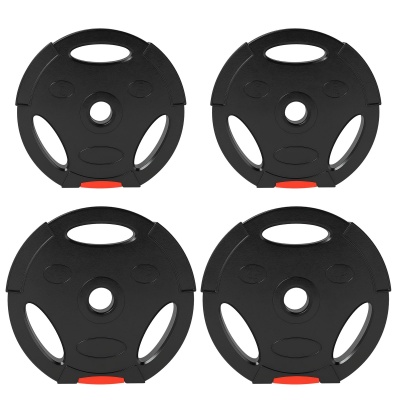 Foto van SPORTNOW Olympische halterschijven set, 2 x 7,5 kg en 2 x 5 kg, zwart, voor krachttraining