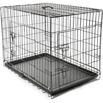 Foto van TRESKO hondenbench - metalen transportkooi - opvouwbare draadkooi 91 x 58 x 64 cm
