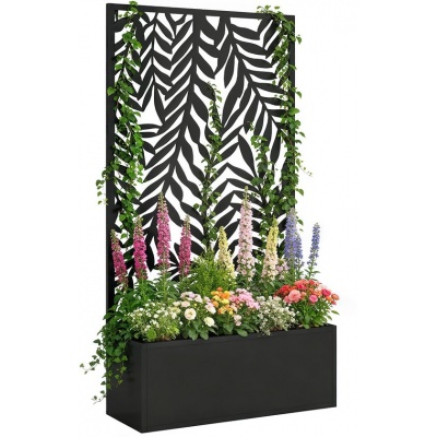 Foto van Outsunny Multifunctionele Tuinbak - Metaal - 61L x 23B x 113H cm - Zwart