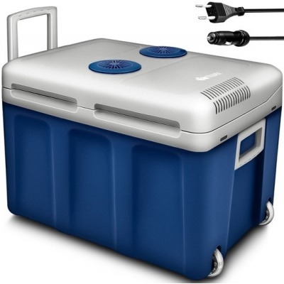 Foto van Tillvex Elektrische Koelbox 40L met Wieltjes, 230V/12V, voor Auto en Camping, Koelt en Verwarmt