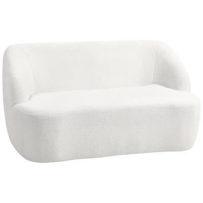 Foto van HOMCOM 2-zits Sofa, 142 cm, gebogen design, crèmewit, geen montage nodig, voor woonkamer