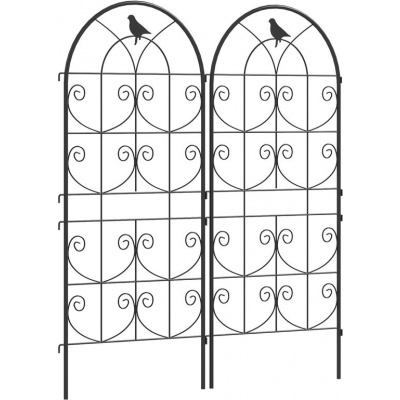 Foto van Outsunny Metalen Rankgitter 50L x 1,3B x 120H cm - Zwart