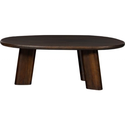 Foto van WOOOD Roundly Salontafel - Mangohout - Walnoot - 40x110x60 cm