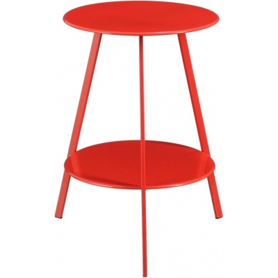 Foto van Mica Decorations Seattle Bijzettafel voor Buiten - H58 x Ø46 cm - Metaal - Rood