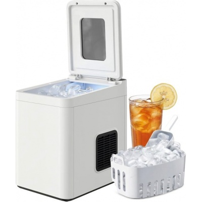 Foto van HOMCOM IJsblokjesmaker - Kunststof - 31,5L x 23,2B x 33,7H cm - Wit