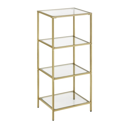 Foto van VASAGLE badkamerplank met 4 planken van gehard glas